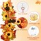 5.7 Ft/Piece Lighted Sunflower Autumn Leaves Garland with Berry Pumpkin Decoration, Fall Flower Garland for Wedding Outdoor Mantle Thanksgiving Decor (1Pcs)